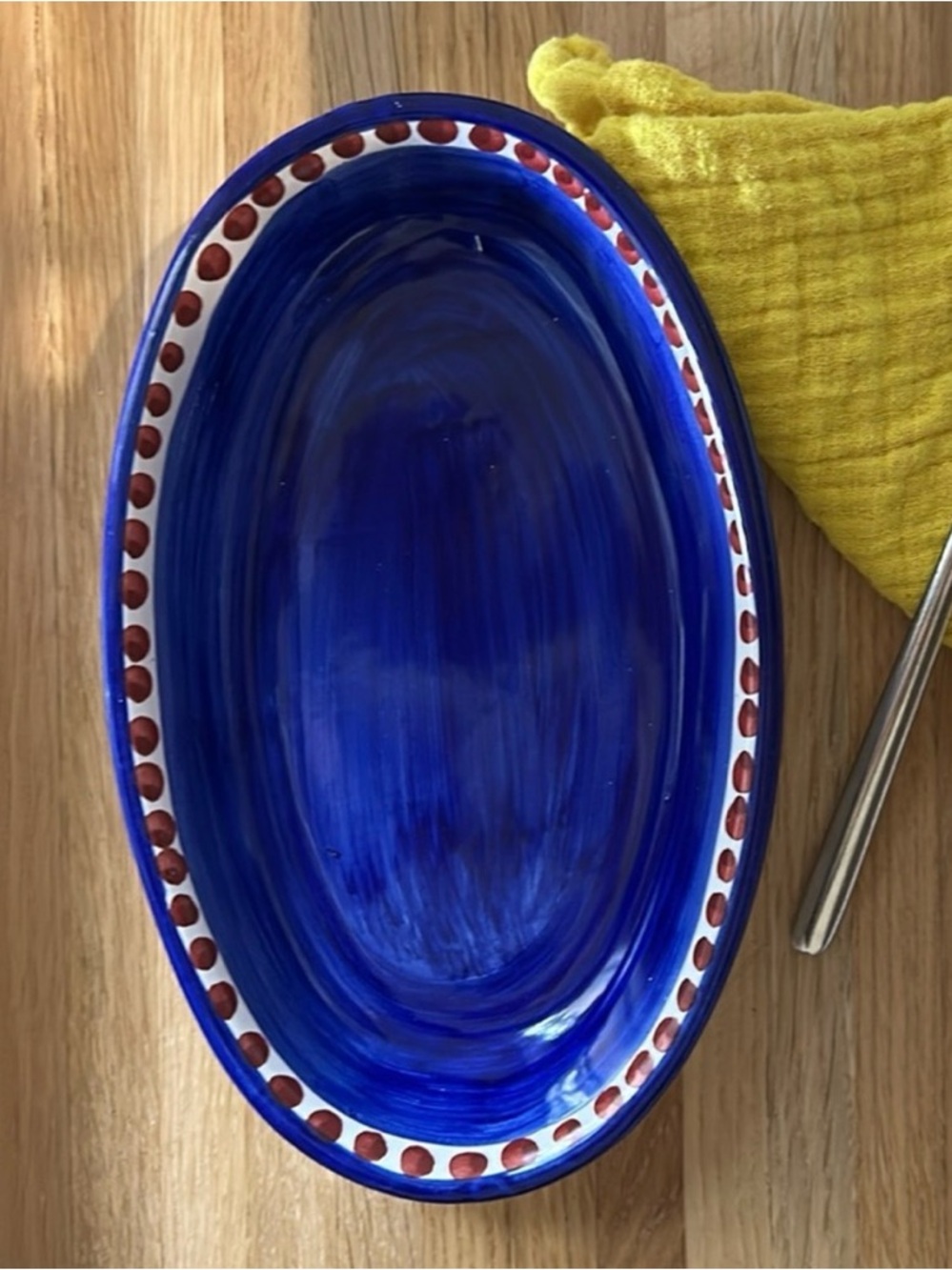 Vietri Solimene Small Oval Terra Cotta Ceramic Tray Hand Painted Made in Italy